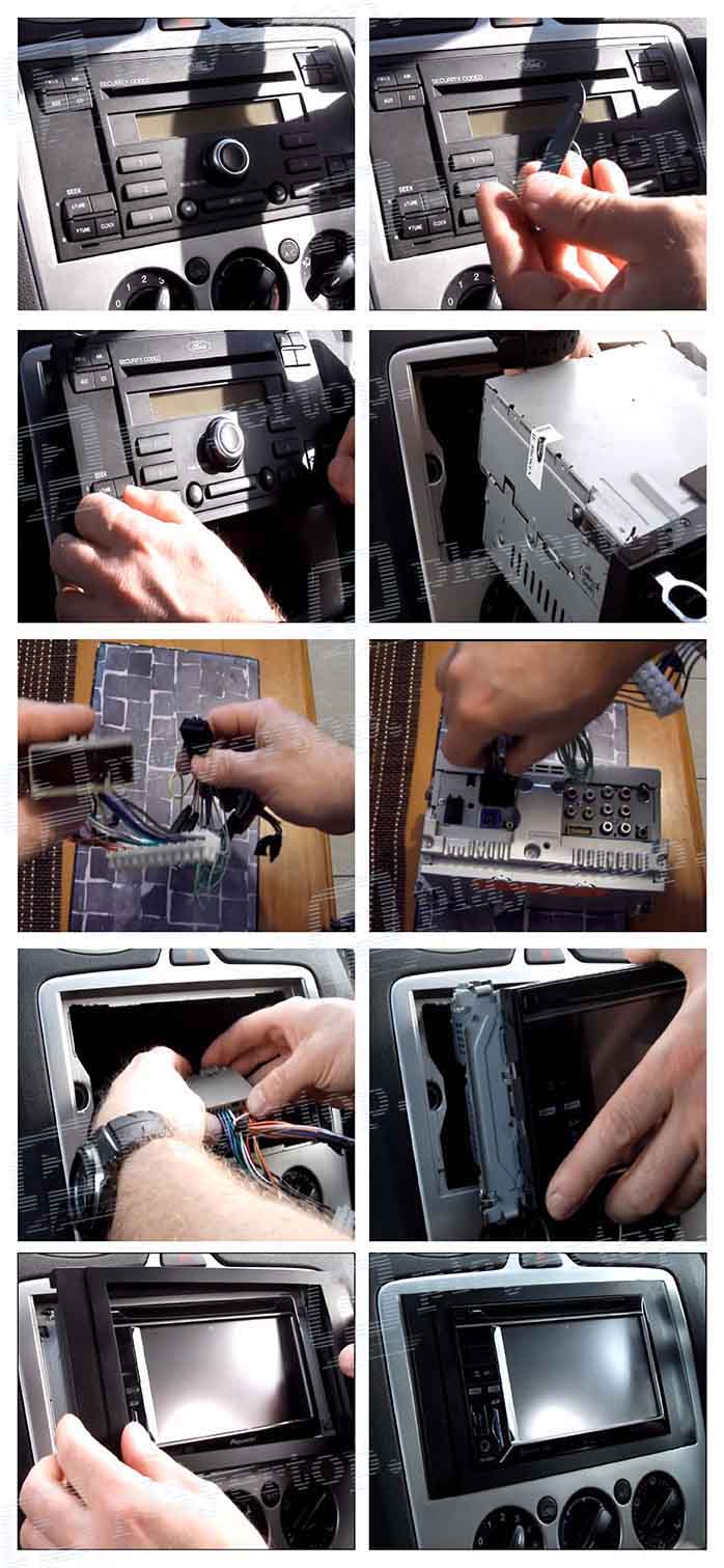 montage autoradio gps ford focus 2004 2008